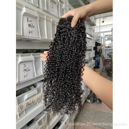 Spark 10A Ombre Bundles with Closure Brazilian 1b/4/30 3 Tone Ombre Human Hair Bouncy Curly 3 Bundles with 4x4 Lace Closure